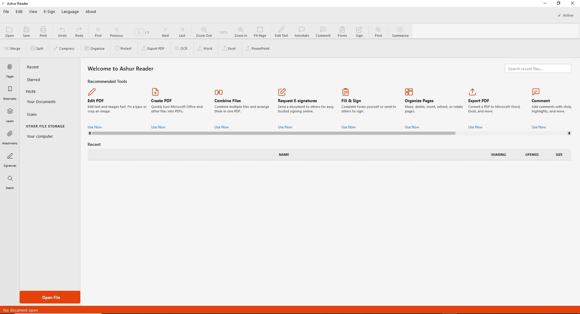 AshurReader in the light theme